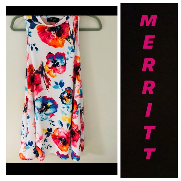 🎉HP 6/17🎉Merrit Size M White Floral Shift Dress Pockets - Picture 5 of 5